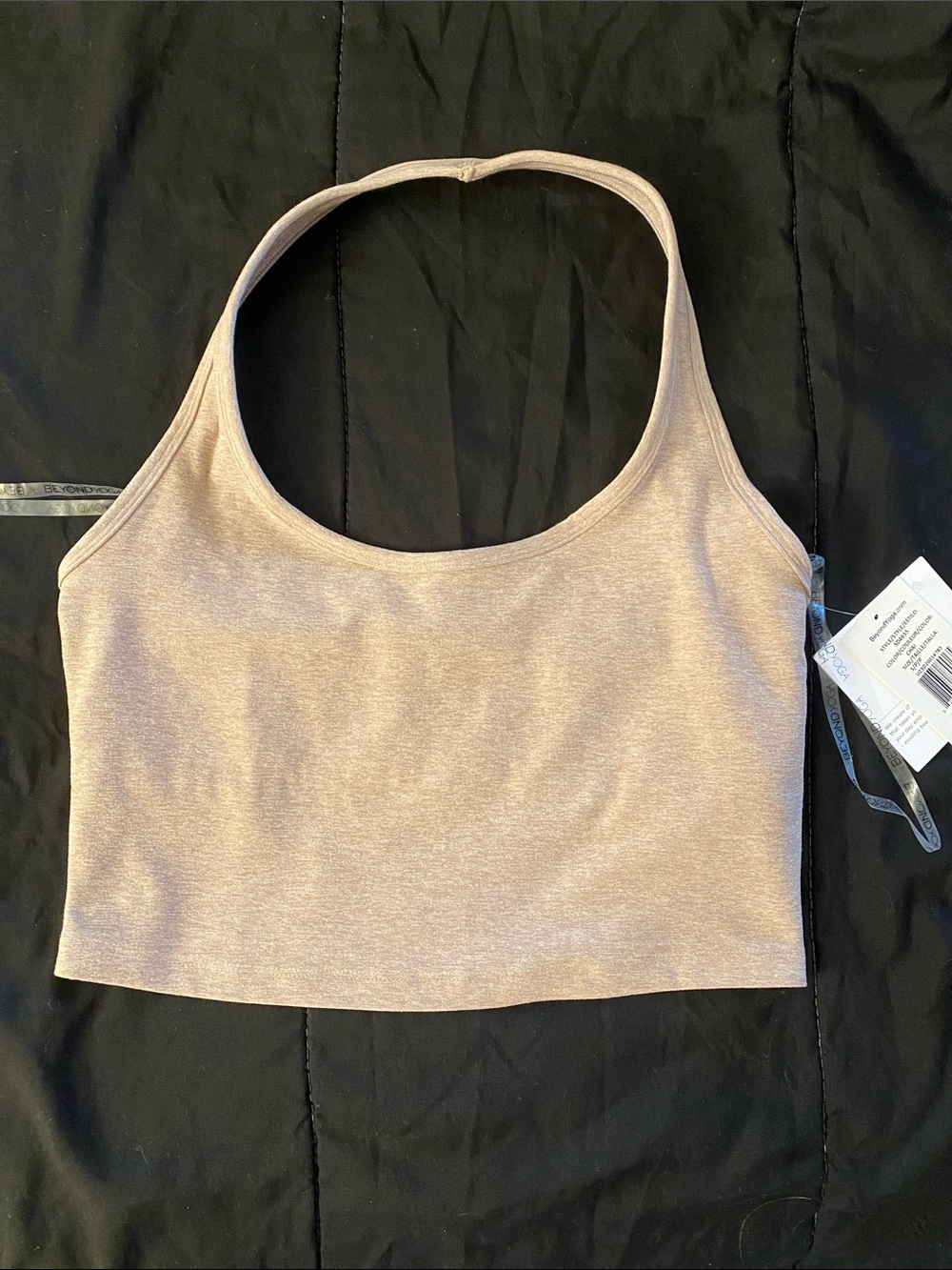 Beyond Yoga Nude Halter Crop Bralette - Soft Blush Nude